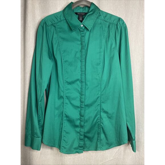 White House Black Market Tops - White House Black Market Women’s Button Up Long Sleeve Top -Kelly Green- Size 8
